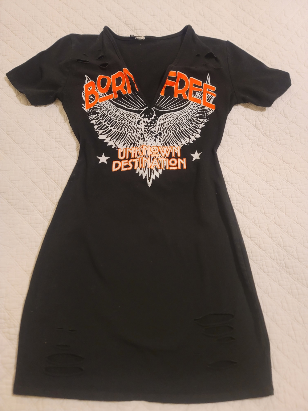 Born Free Black Graphic Tee Dress - Unknown Destination